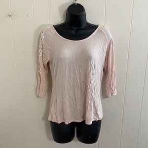 Charlotte Russe Pink Lace Tee